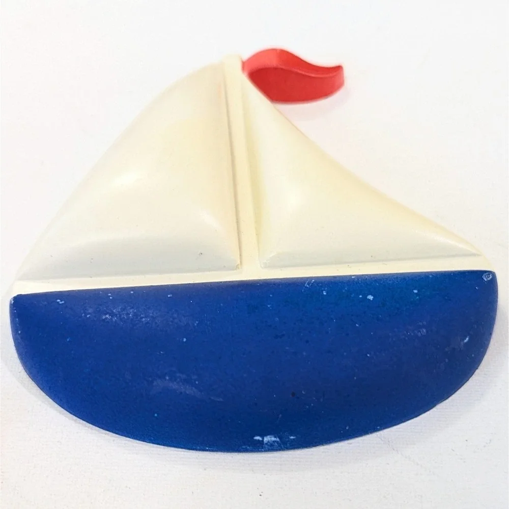 Vintage Sailboat Nautical Beach Lake Seaside Plastic Wall Decor Set -Homco USA